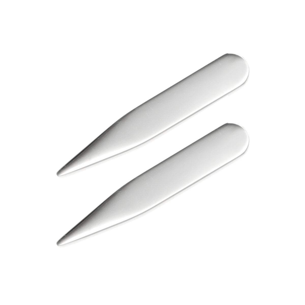 Stainless Steel Engravable Short Collar Stays - Cufflinks.com - Flyclothing LLC