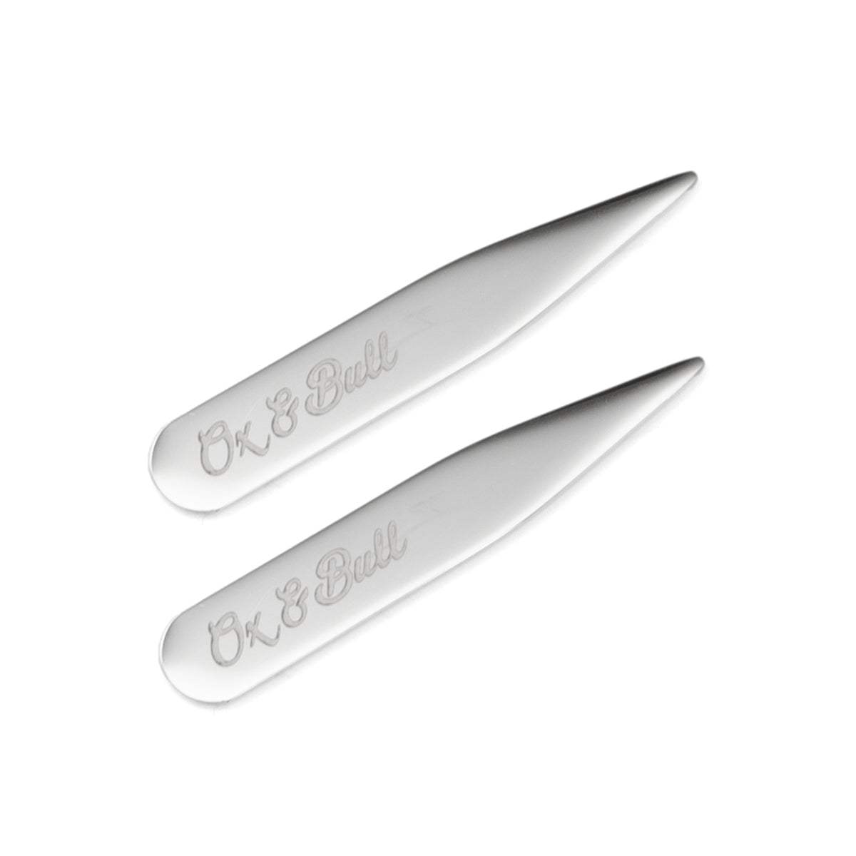 Stainless Steel Engravable Short Collar Stays - Cufflinks.com - Flyclothing LLC