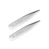 Stainless Steel Engravable Short Collar Stays - Cufflinks.com - Flyclothing LLC