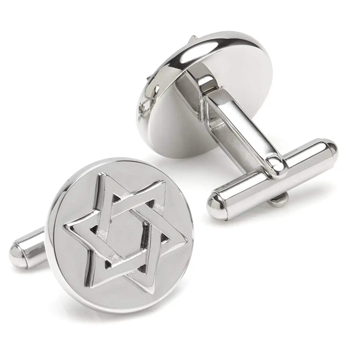Star of David Stainless Steel Cufflinks - Cufflinks.com - Flyclothing LLC