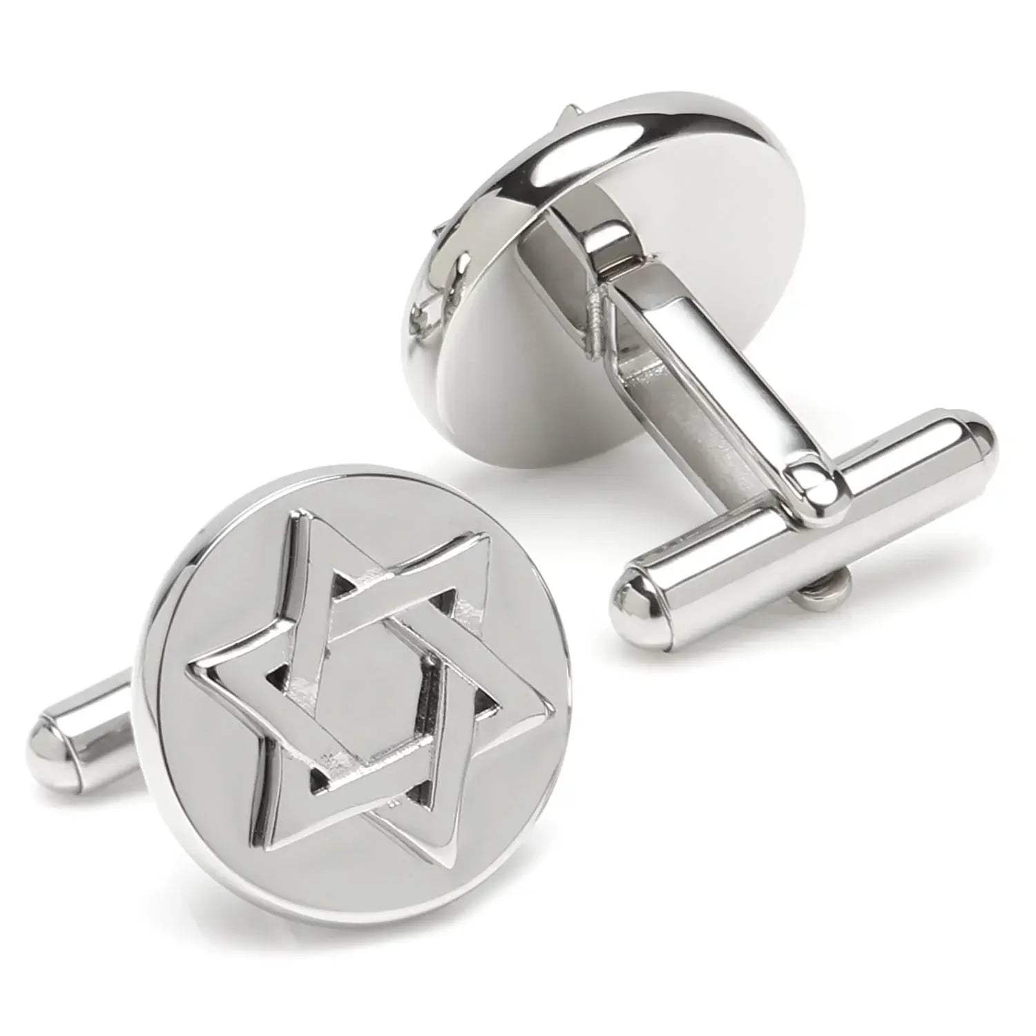 Star of David Stainless Steel Cufflinks - Cufflinks.com - Flyclothing LLC