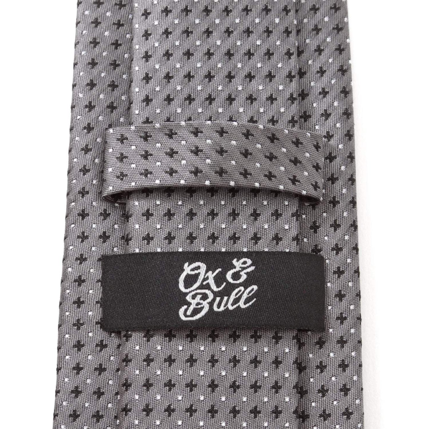 Gray Cross Dot-Men's Tie - Cufflinks.com - Flyclothing LLC