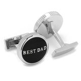 Best Dad Black Stainless Steel Cufflinks - Cufflinks.com - Flyclothing LLC