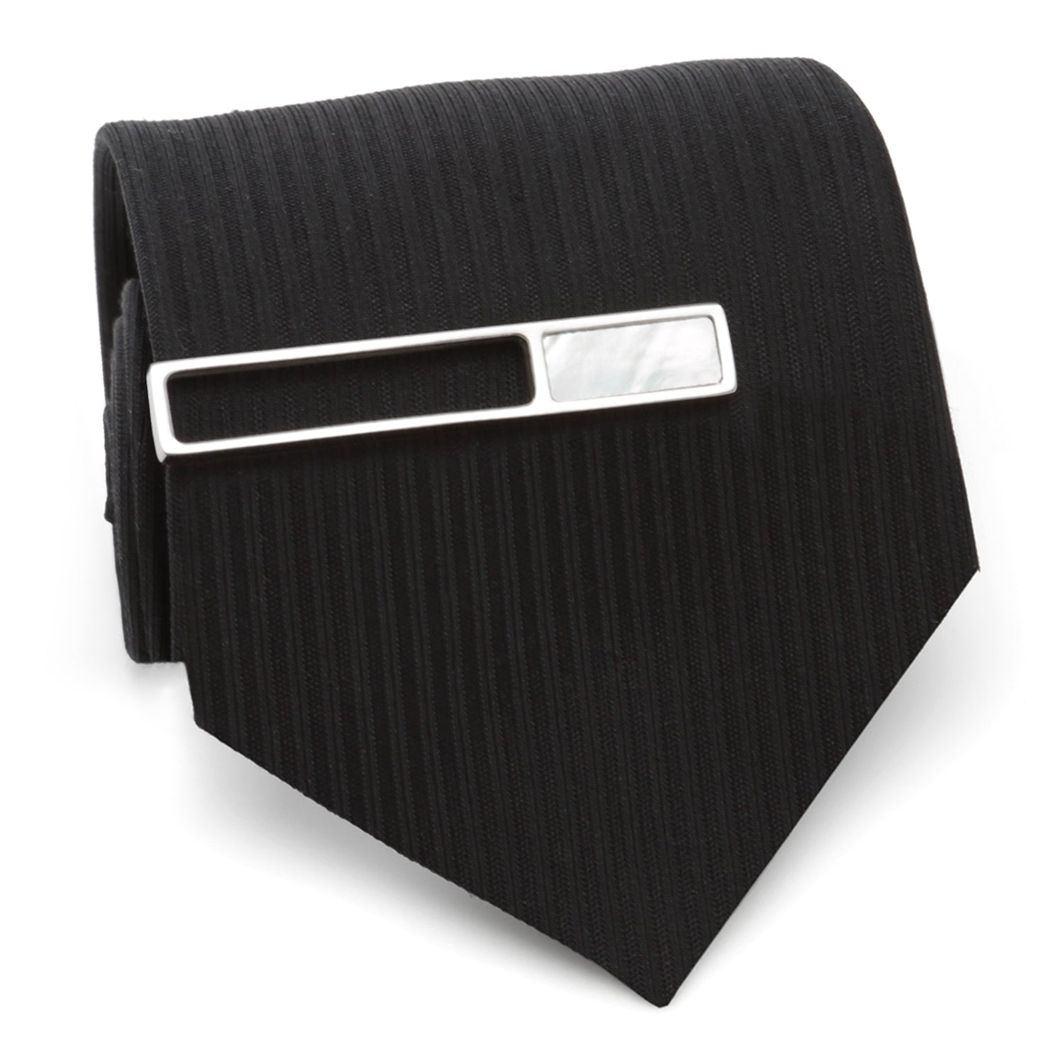 Die Cut Mother of Pearl Stainless Steel Tie Clip - Cufflinks.com - Flyclothing LLC