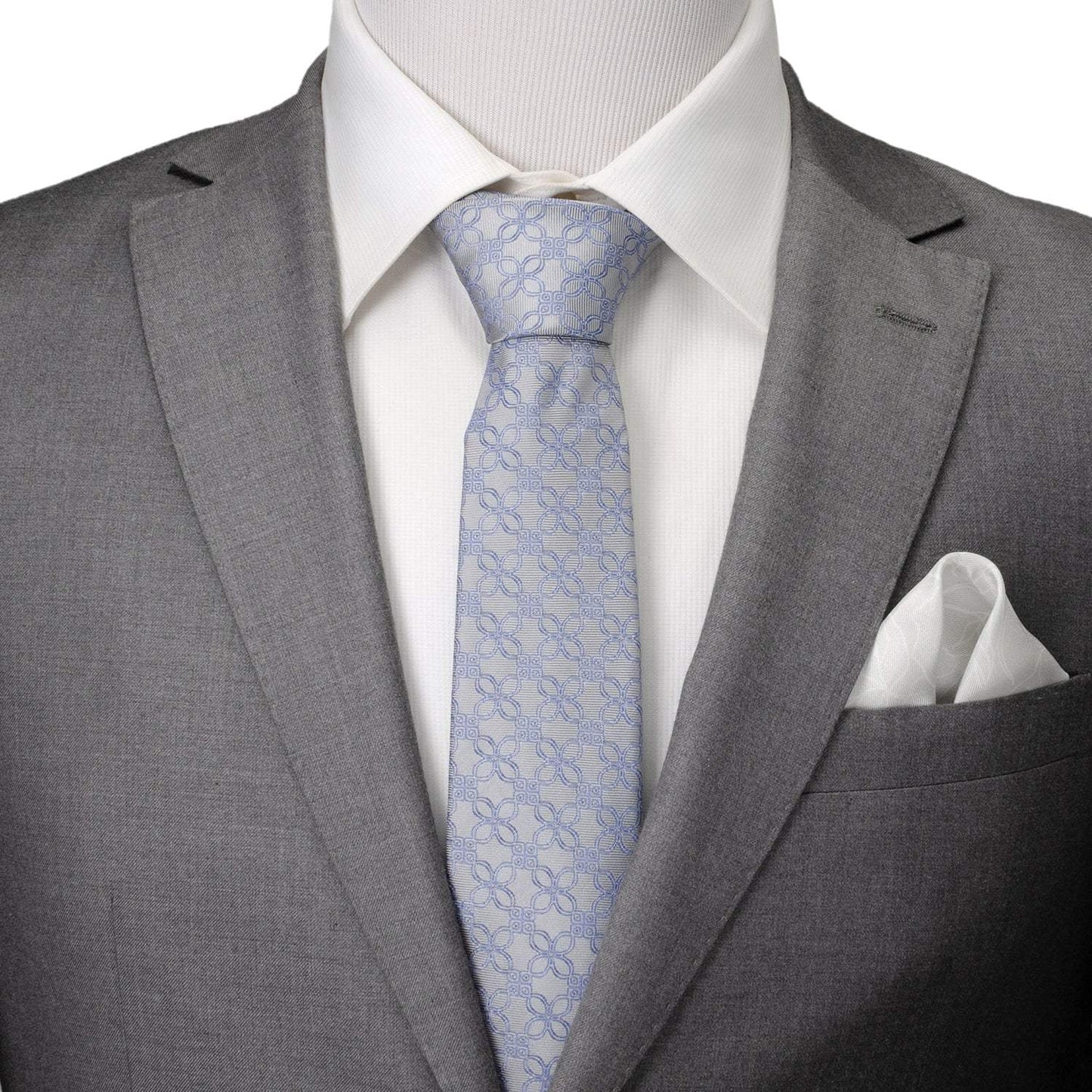 Gray Blue Art Deco Men's Tie - Cufflinks.com - Flyclothing LLC