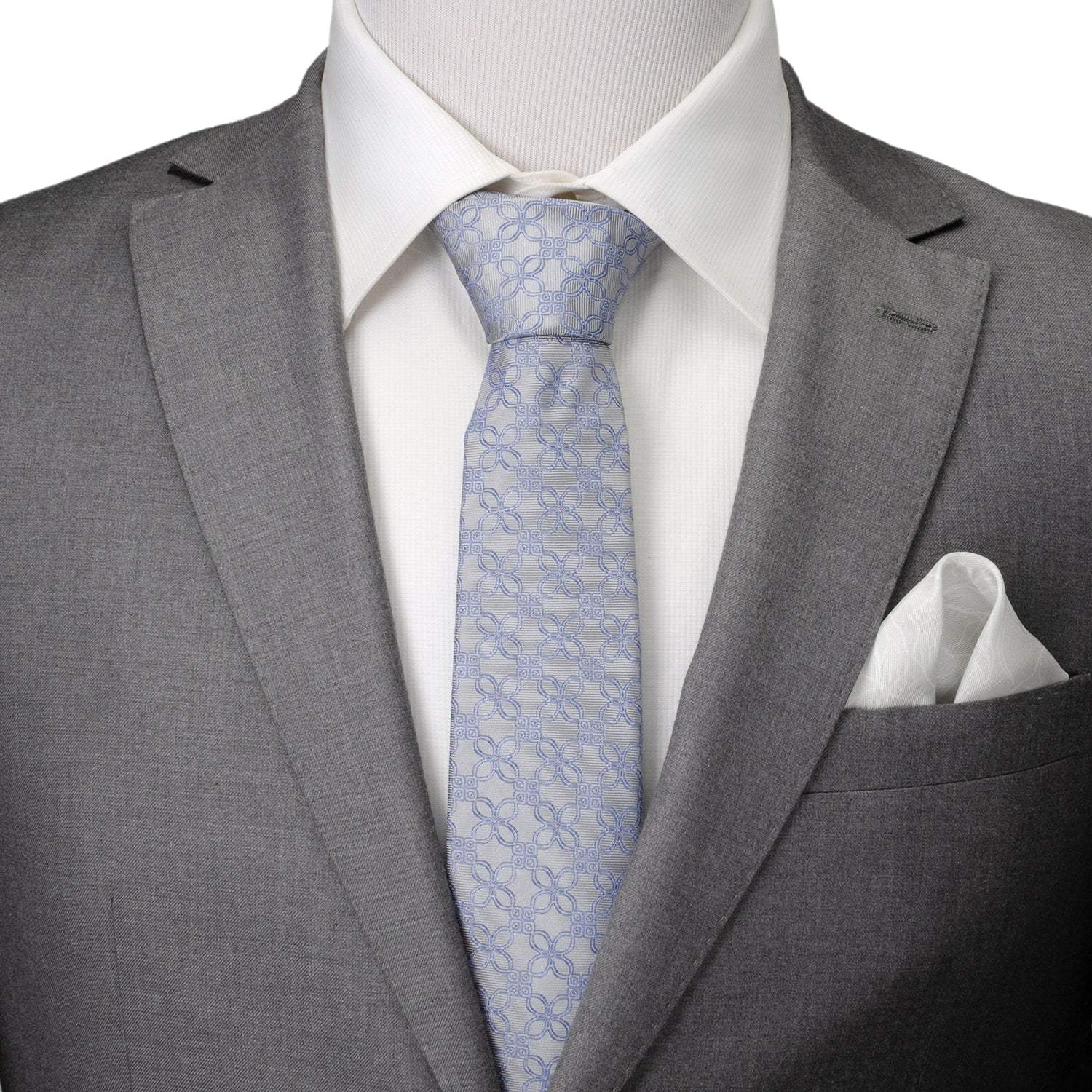 Gray Blue Art Deco Men's Tie - Cufflinks.com - Flyclothing LLC
