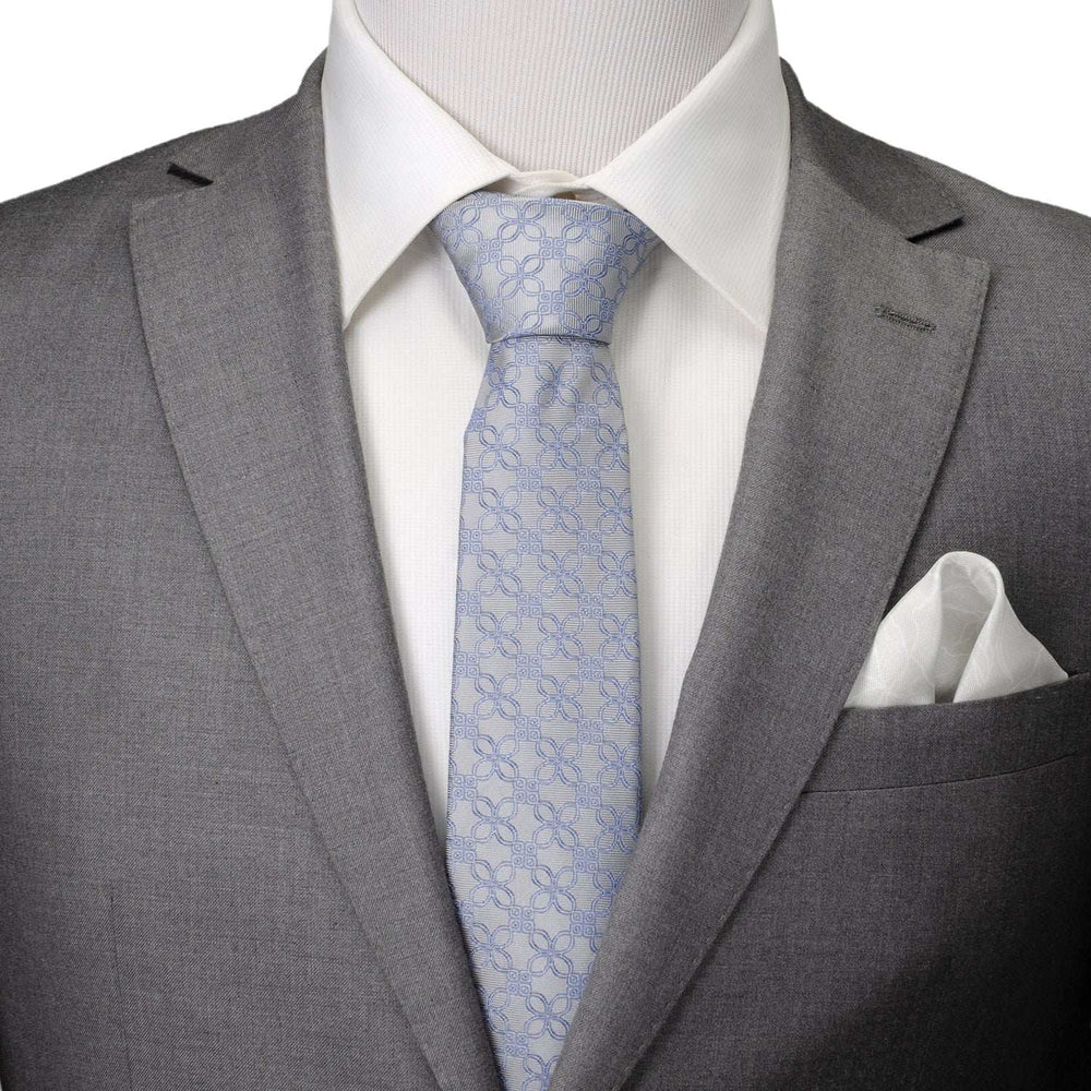 Gray Blue Art Deco Men's Tie - Cufflinks.com - Flyclothing LLC