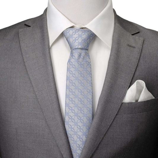 Gray Blue Art Deco Men's Tie - Cufflinks.com - Flyclothing LLC