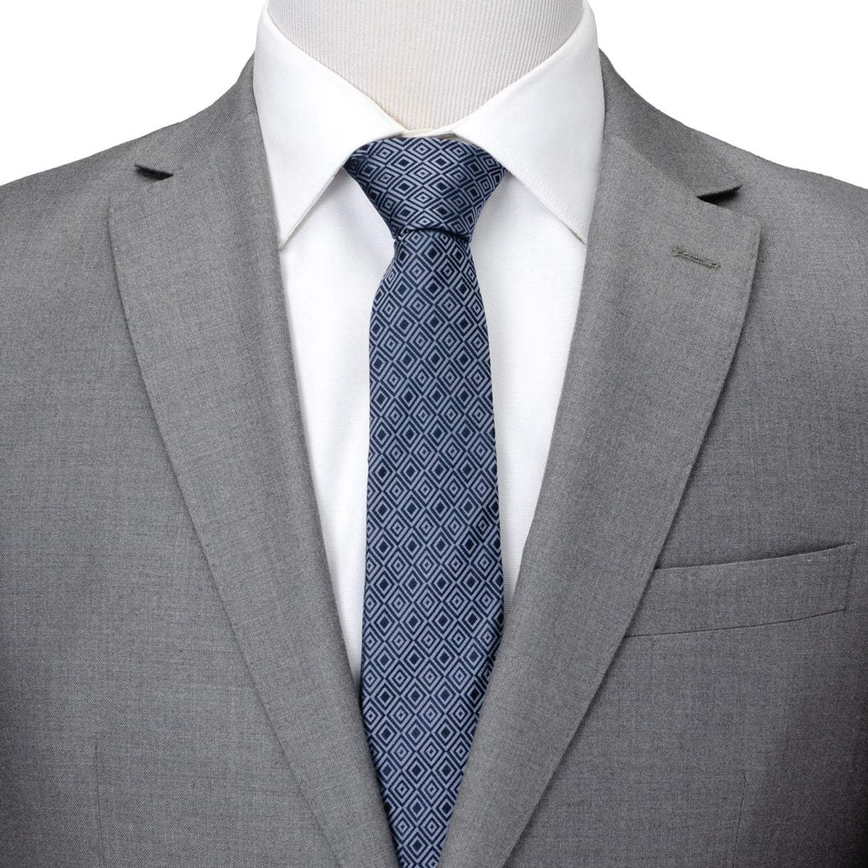 Navy Patterned Men's Tie - Cufflinks.com - Flyclothing LLC