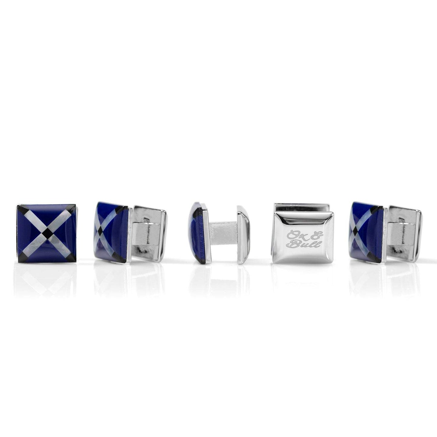 Mother of Pearl Floating and Diamond 5-Stud Set - Cufflinks.com - Flyclothing LLC