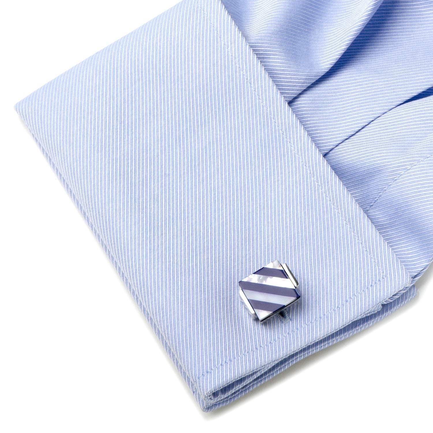 Mother of Pearl Floating and Diamond 5-Stud Set - Cufflinks.com - Flyclothing LLC