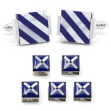 Mother of Pearl Floating and Diamond 5-Stud Set - Cufflinks.com - Flyclothing LLC