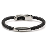 Dragon Head Braided Black Leather Bracelet with Magnetic Closure - Cufflinks.com - Flyclothing LLC
