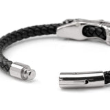 Dragon Head Braided Black Leather Bracelet with Magnetic Closure - Cufflinks.com - Flyclothing LLC