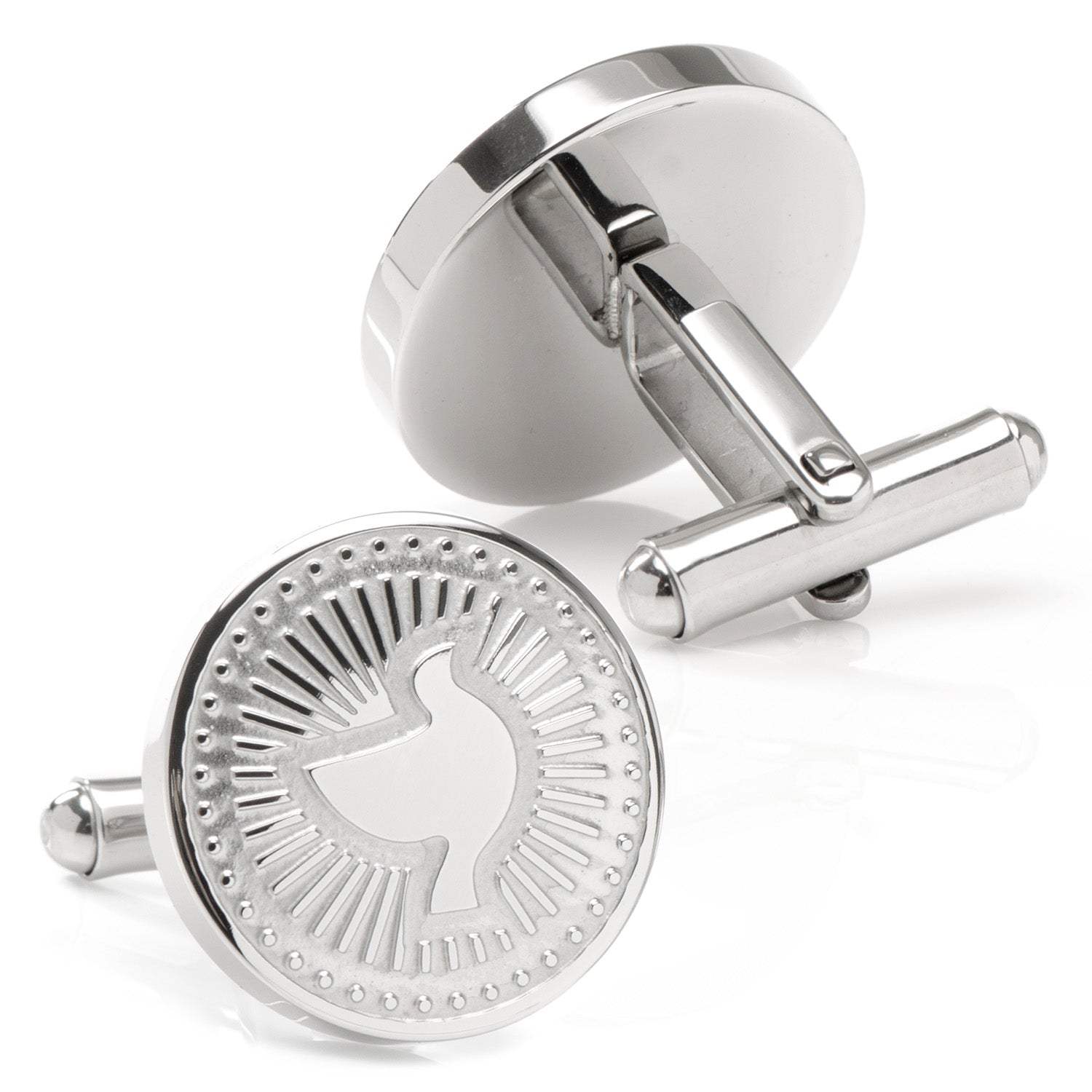 Silver Dove Radial Cufflinks - Cufflinks.com - Flyclothing LLC