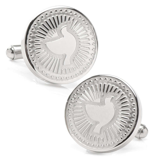 Silver Dove Radial Cufflinks - Cufflinks.com - Flyclothing LLC