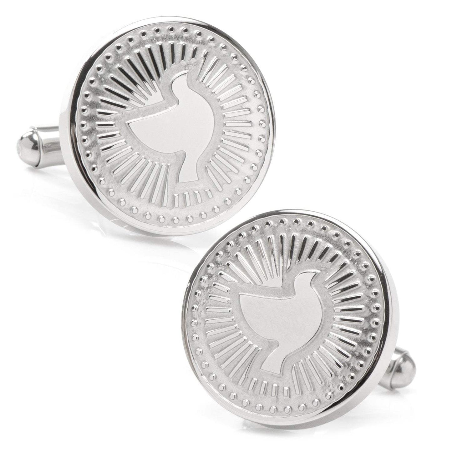 Silver Dove Radial Cufflinks - Cufflinks.com - Flyclothing LLC