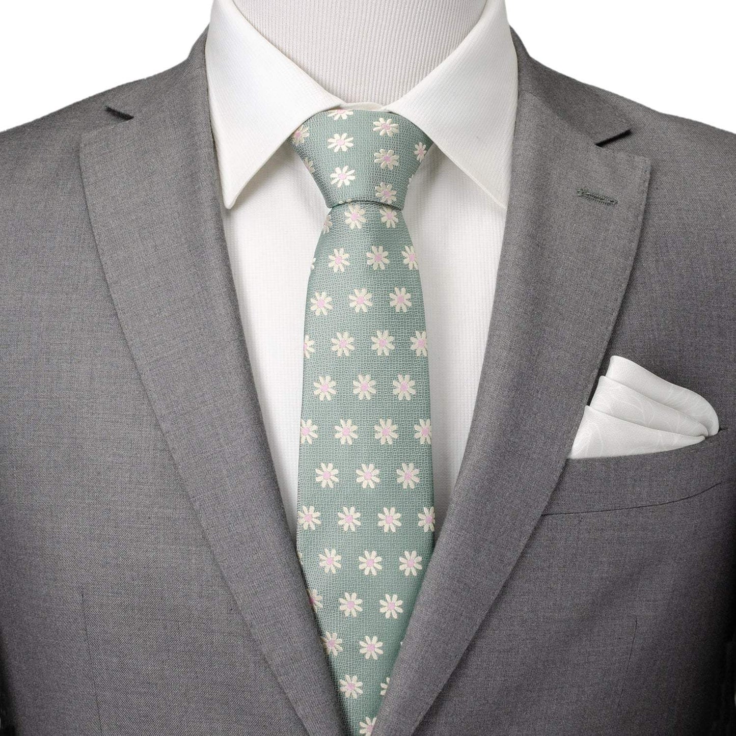 Daisy Soft Green Men's Tie - Cufflinks.com - Flyclothing LLC
