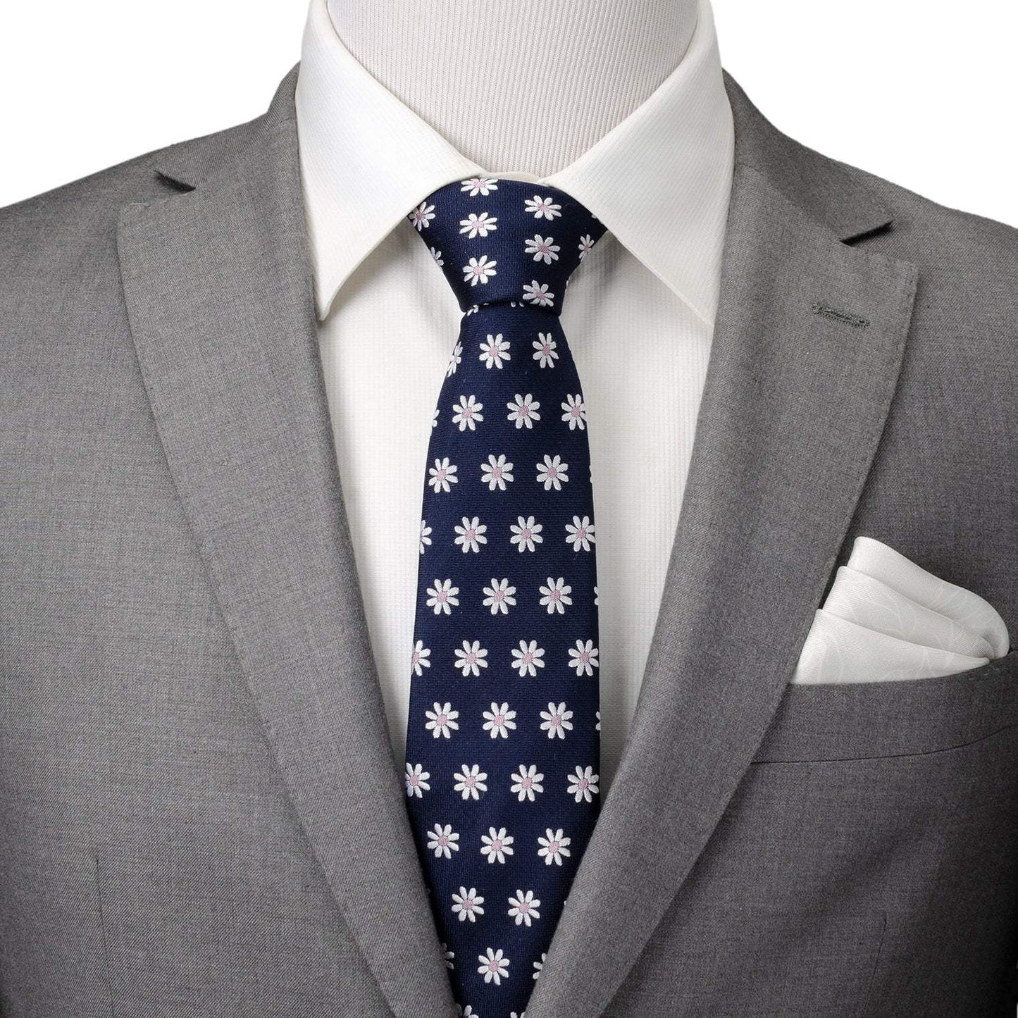 Daisy Navy Blue Men's Tie - Cufflinks.com - Flyclothing LLC