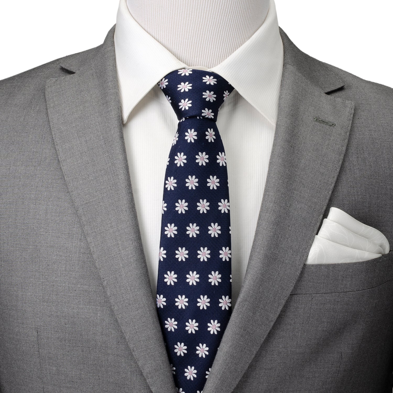 Daisy Navy Blue Men's Tie - Cufflinks.com - Flyclothing LLC