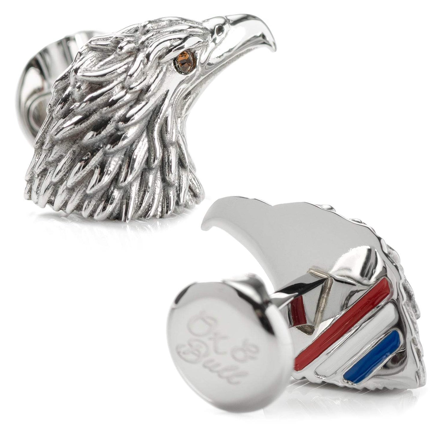 Stainless Steel Eagle Head Cufflinks - Cufflinks.com - Flyclothing LLC