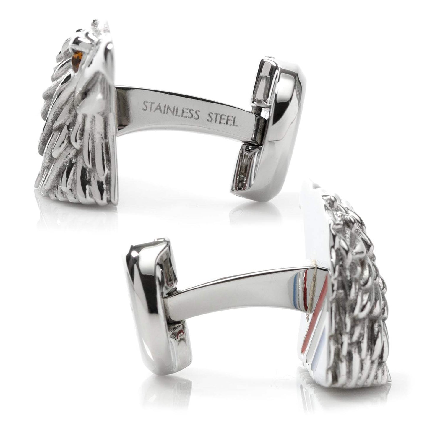 Stainless Steel Eagle Head Cufflinks - Cufflinks.com - Flyclothing LLC