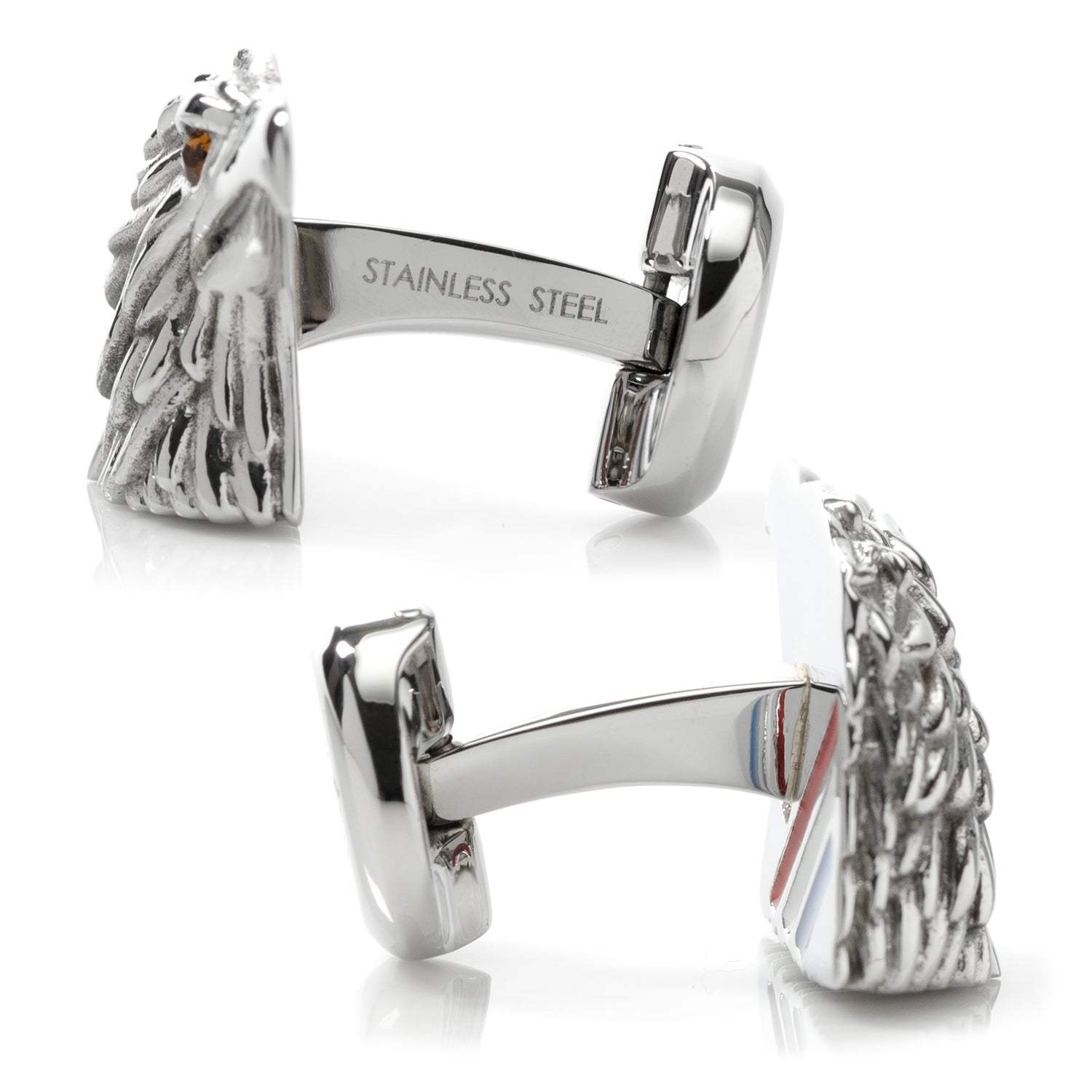 Stainless Steel Eagle Head Cufflinks - Cufflinks.com - Flyclothing LLC