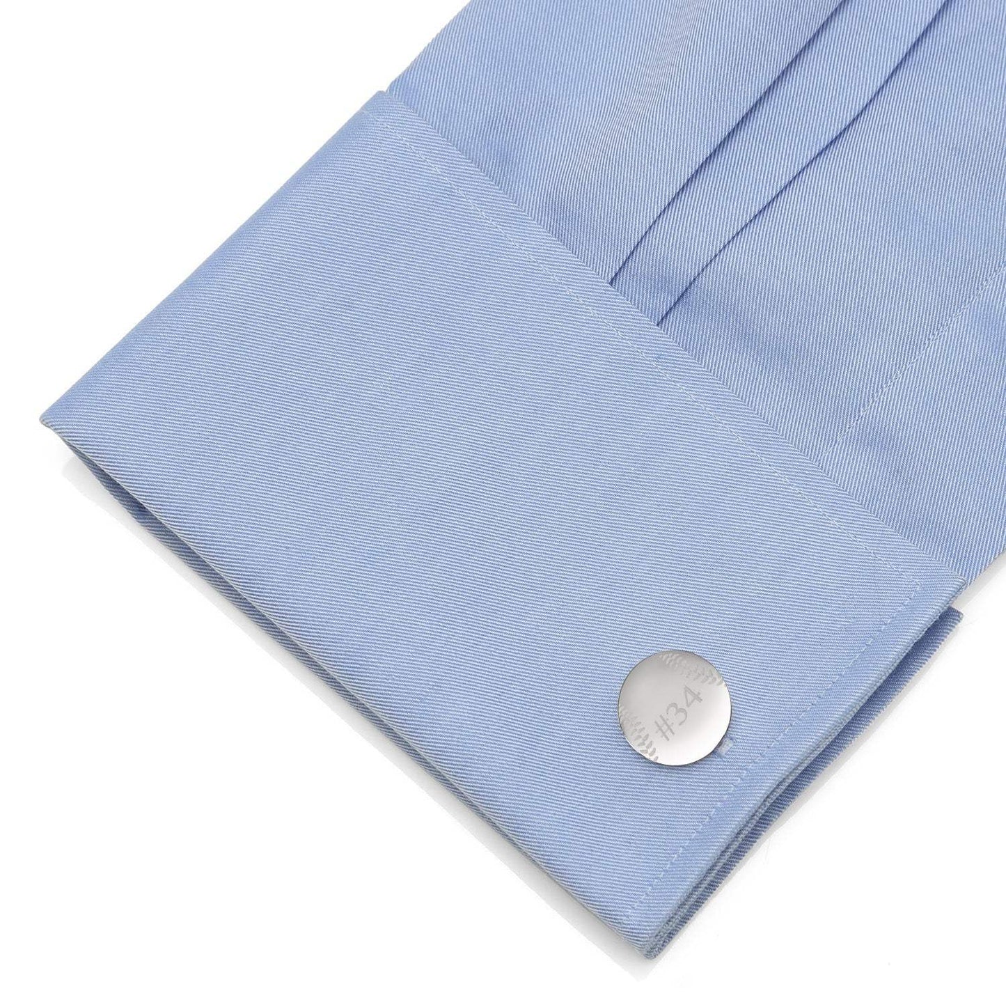 Stainless Steel Engravable Baseball Cufflinks - Cufflinks.com - Flyclothing LLC