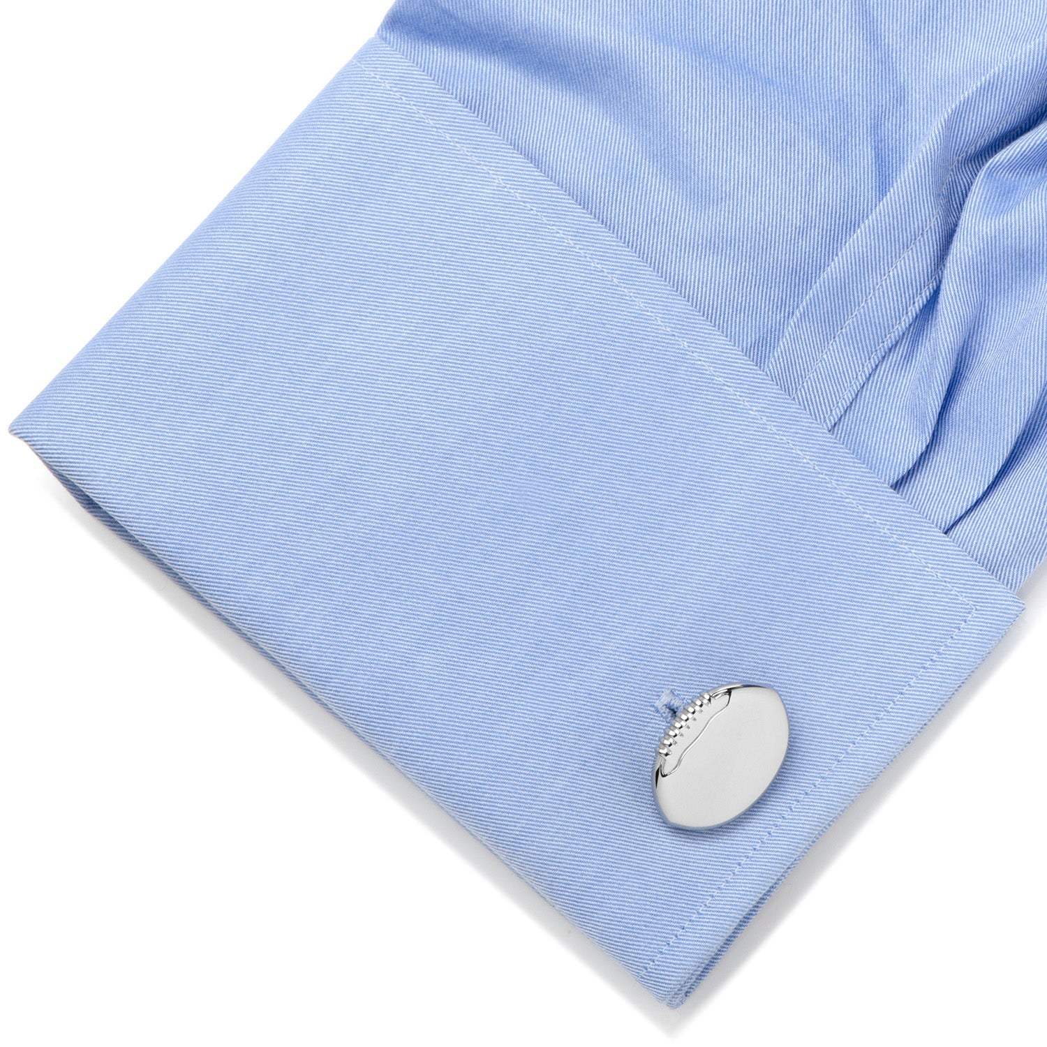 Stainless Steel Engravable Football Cufflinks - Cufflinks.com - Flyclothing LLC