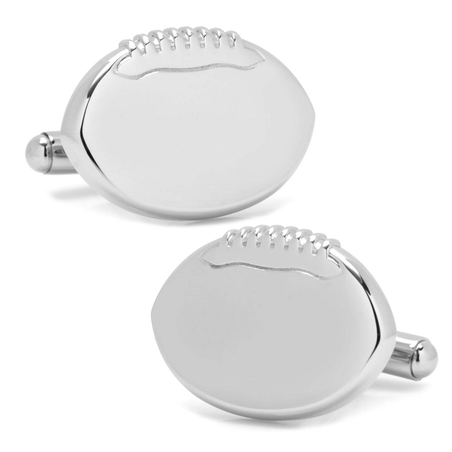 Stainless Steel Engravable Football Cufflinks - Cufflinks.com - Flyclothing LLC
