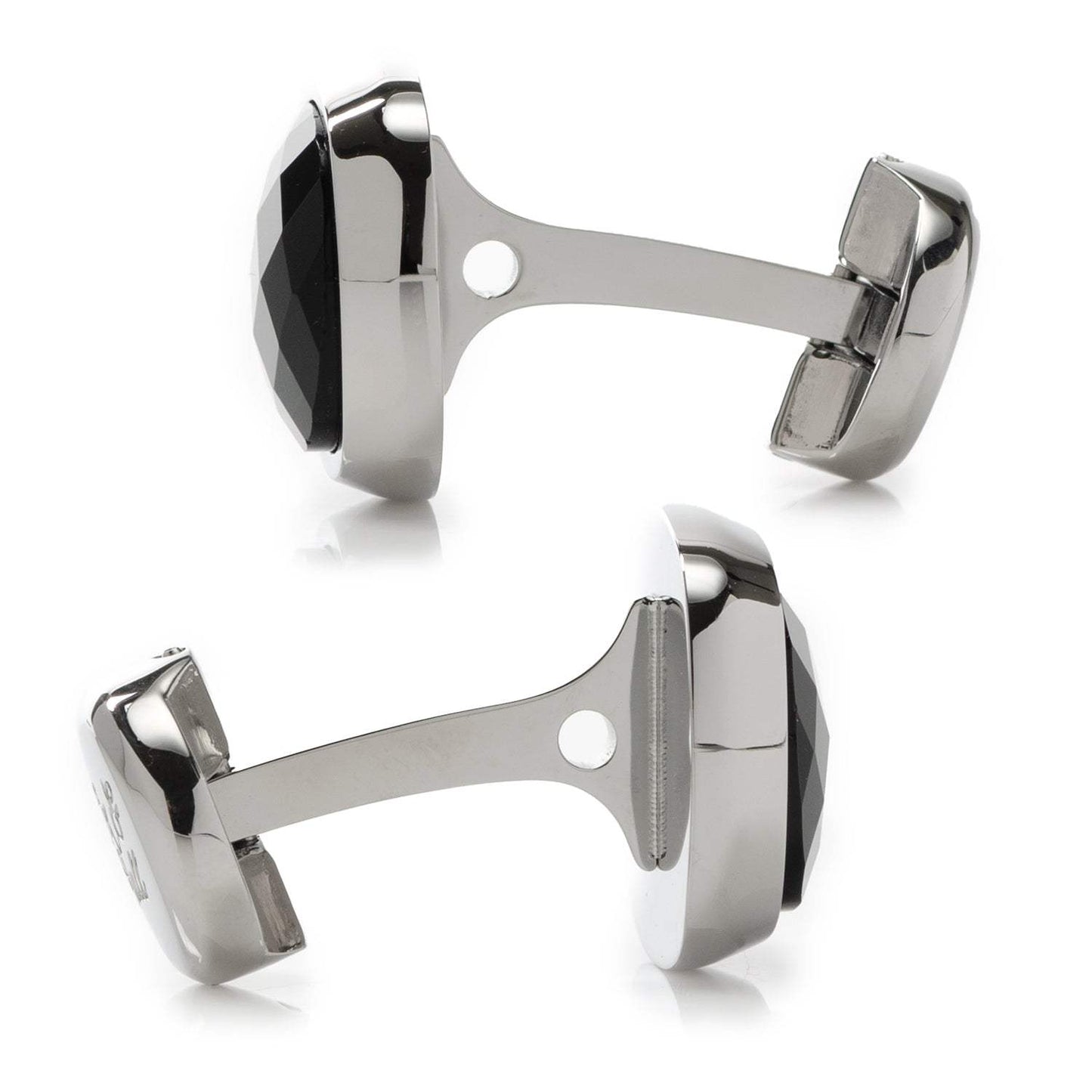 Faceted Onyx Cushion Cufflinks - Cufflinks.com - Flyclothing LLC