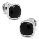 Faceted Onyx Cushion Cufflinks - Cufflinks.com - Flyclothing LLC