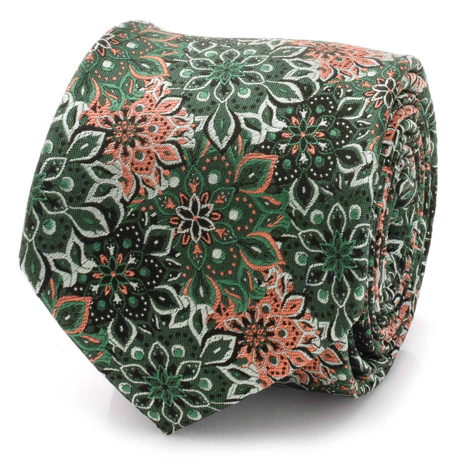Green Floral Tie and Pocket Square Gift Set - Cufflinks.com - Flyclothing LLC