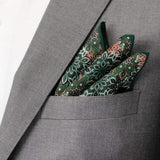 Green Floral Pocket Square - Cufflinks.com - Flyclothing LLC