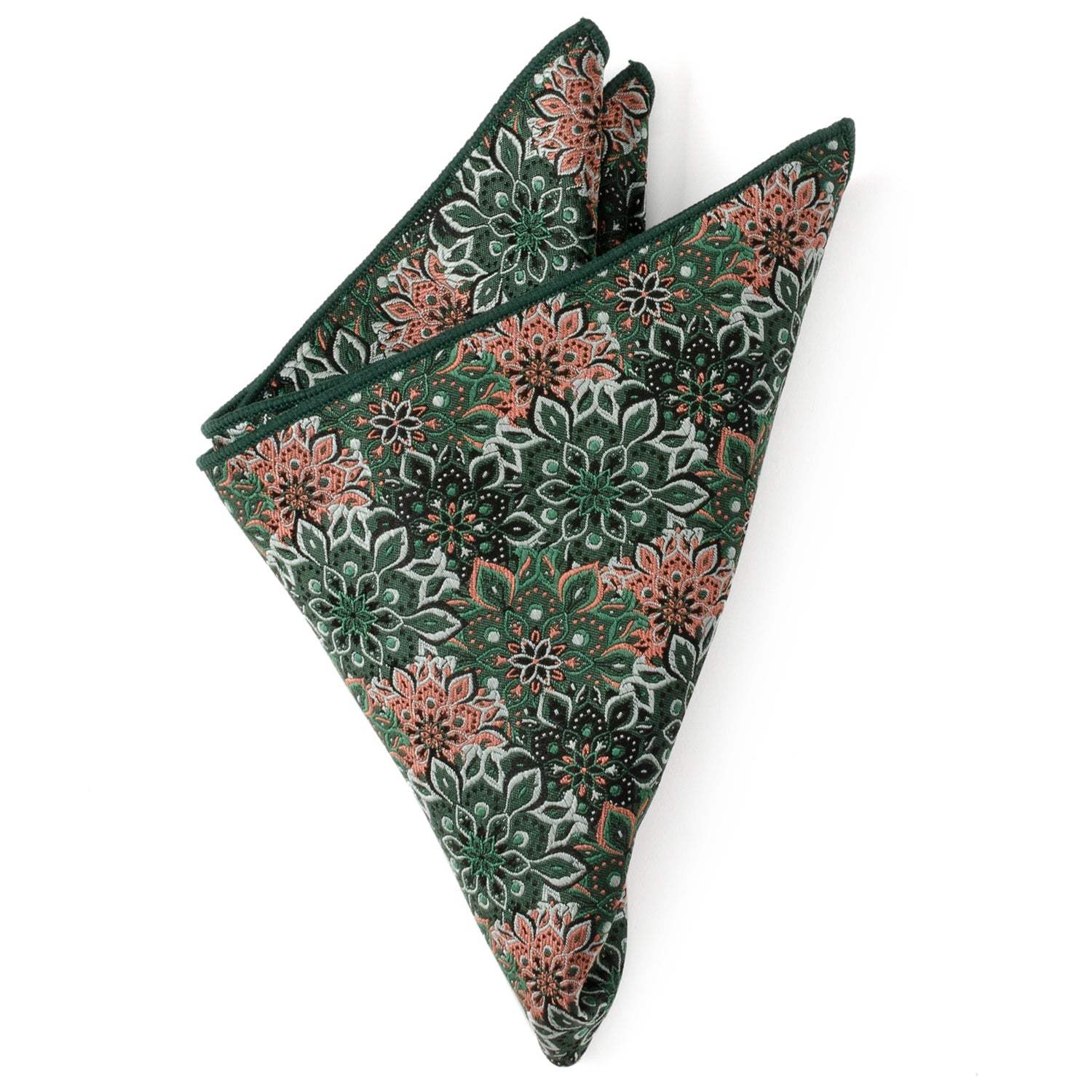 Green Floral Pocket Square - Cufflinks.com - Flyclothing LLC