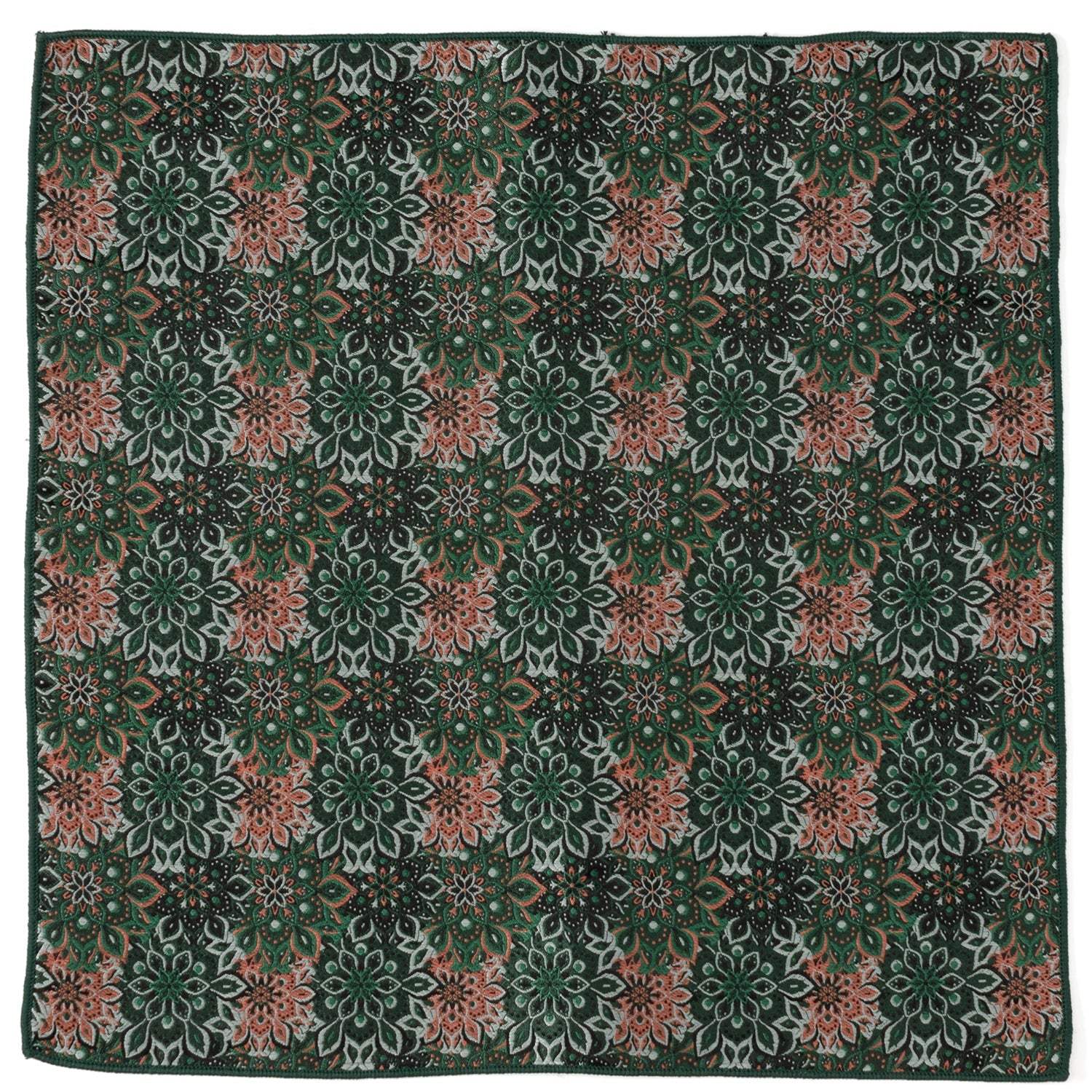 Green Floral Pocket Square - Cufflinks.com - Flyclothing LLC