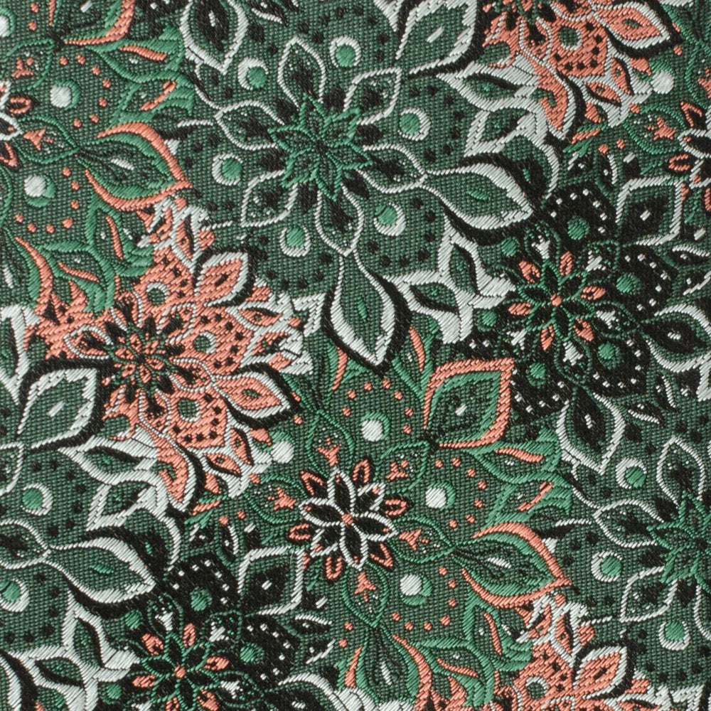 Kaleido Floral Coral Accented Men's Tie - Cufflinks.com - Flyclothing LLC