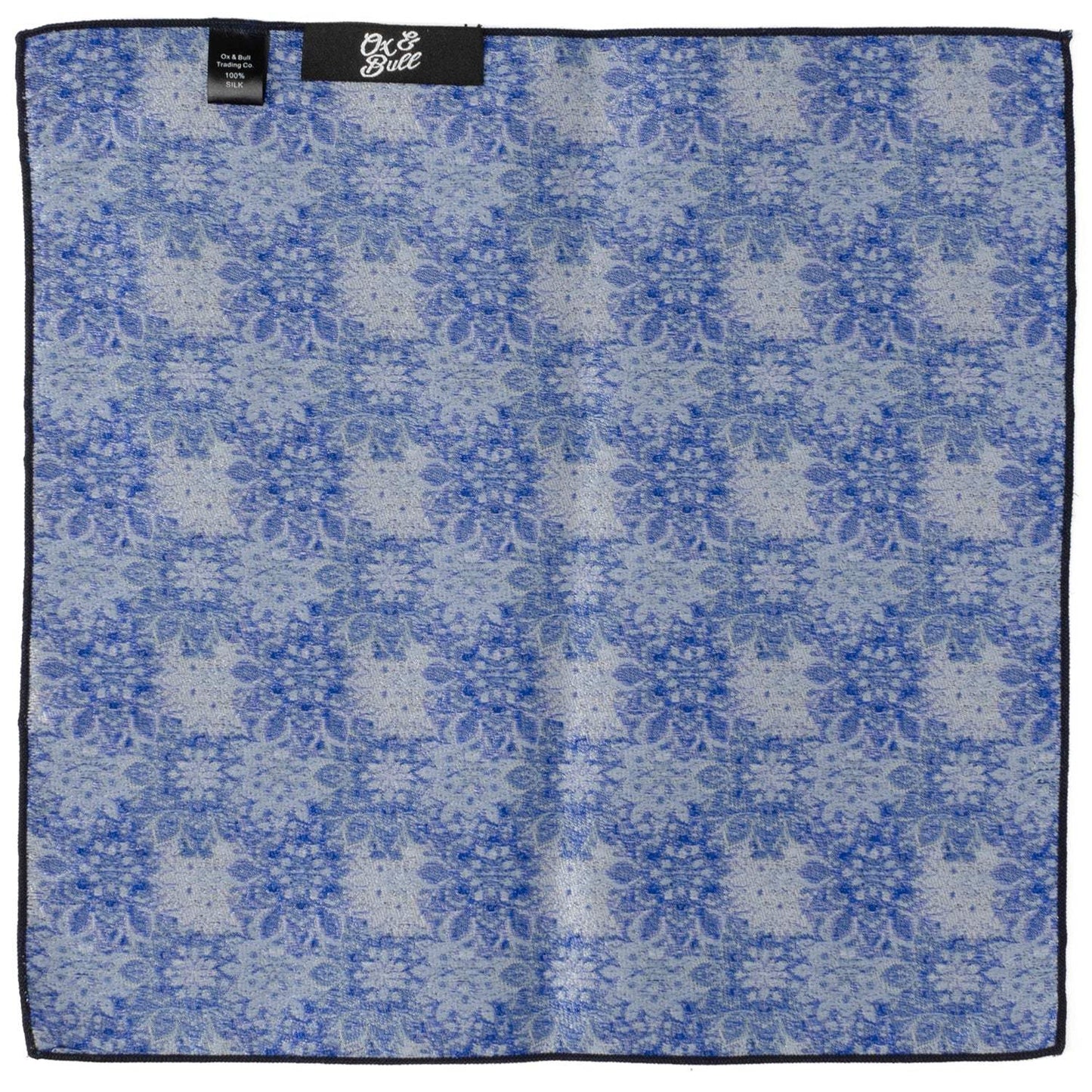 Navy Floral Pocket Square - Cufflinks.com - Flyclothing LLC