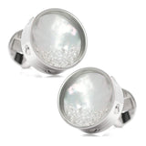 Mother of Pearl Floating Crystals Cufflinks - Cufflinks.com - Flyclothing LLC