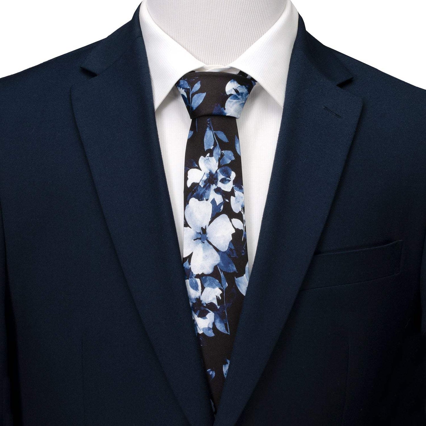 Painted Floral Black Silk Men's Tie - Cufflinks.com - Flyclothing LLC