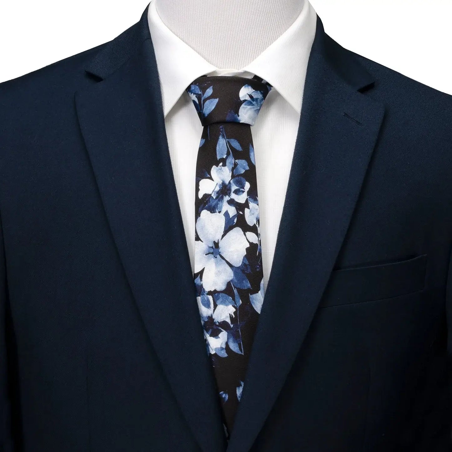 Painted Floral Black Silk Men's Tie - Cufflinks.com - Flyclothing LLC