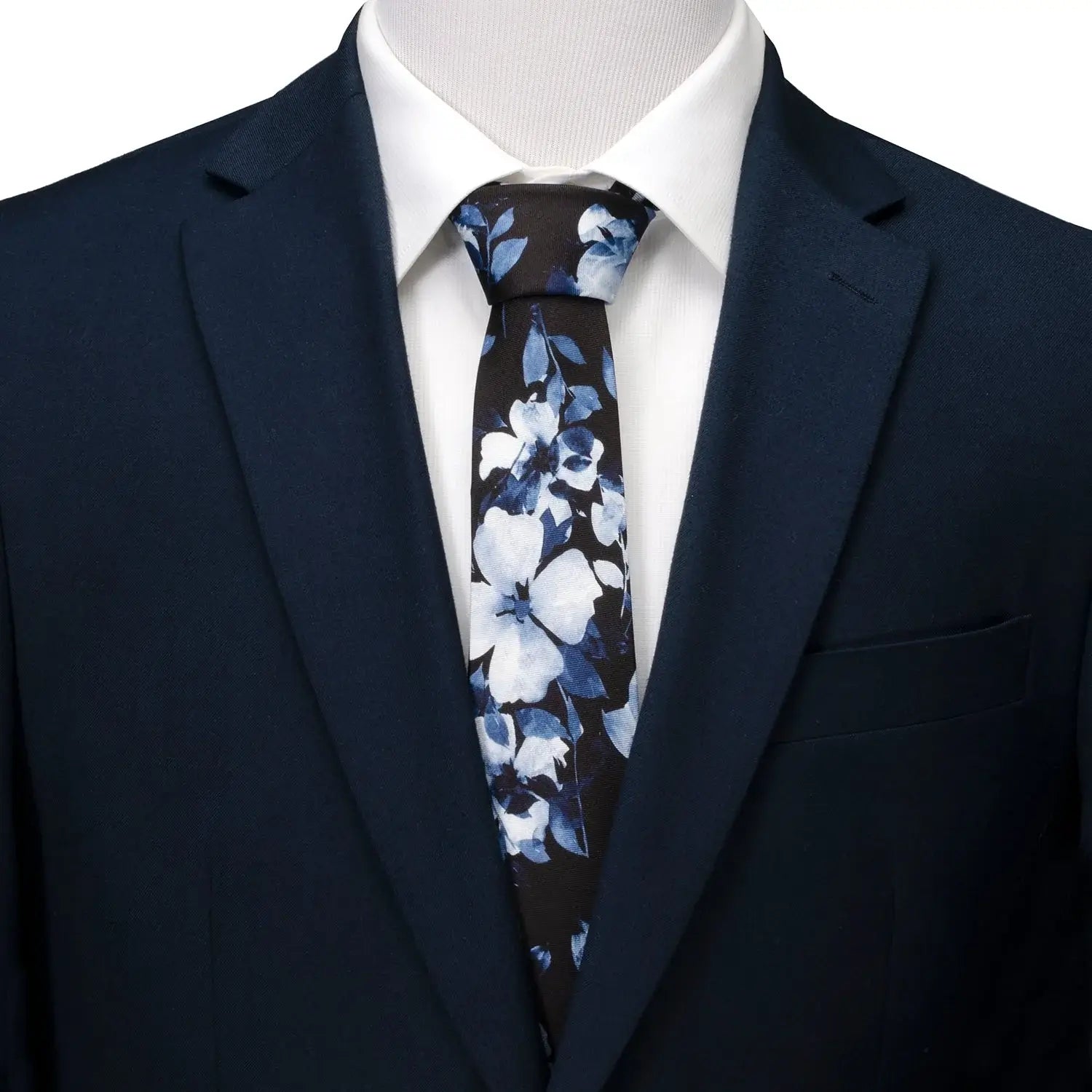 Painted Floral Black Silk Men's Tie - Cufflinks.com - Flyclothing LLC