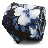 Painted Floral Blue Necktie and Pocket Square Gift Set - Cufflinks.com - Flyclothing LLC