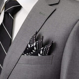 Black/White Men's Silk Pocket Square - Cufflinks.com - Flyclothing LLC