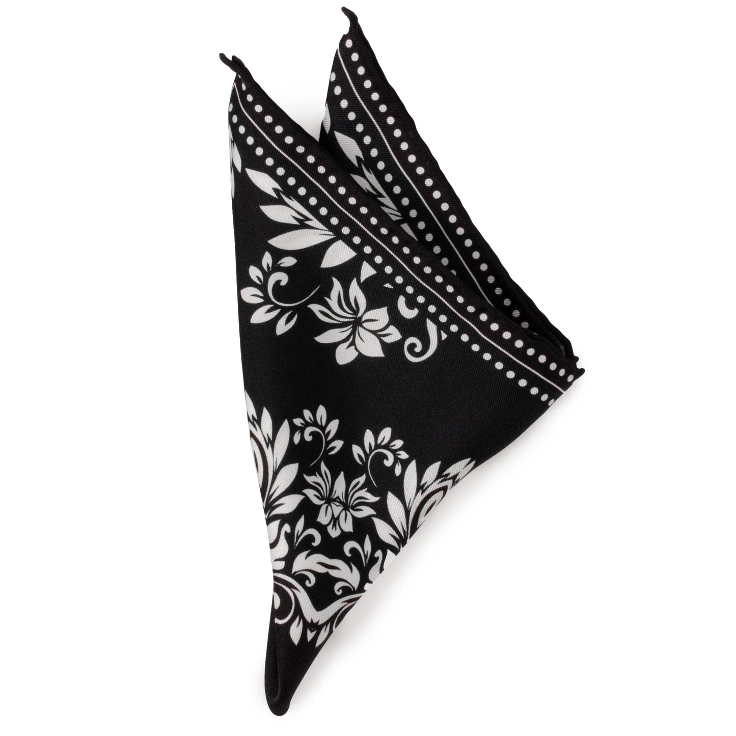 Black/White Men's Silk Pocket Square - Cufflinks.com - Flyclothing LLC