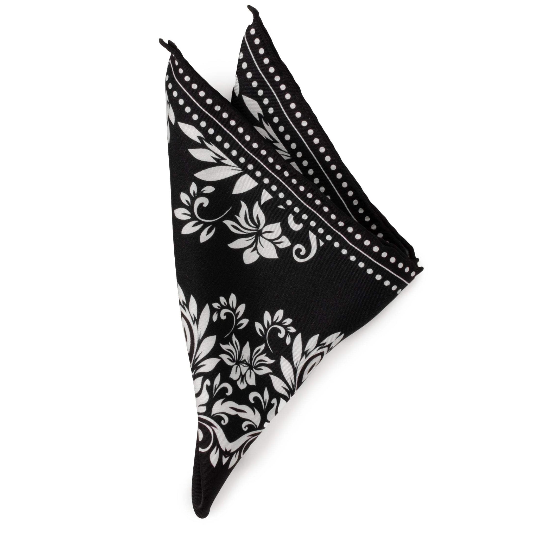 Black/White Men's Silk Pocket Square - Cufflinks.com - Flyclothing LLC