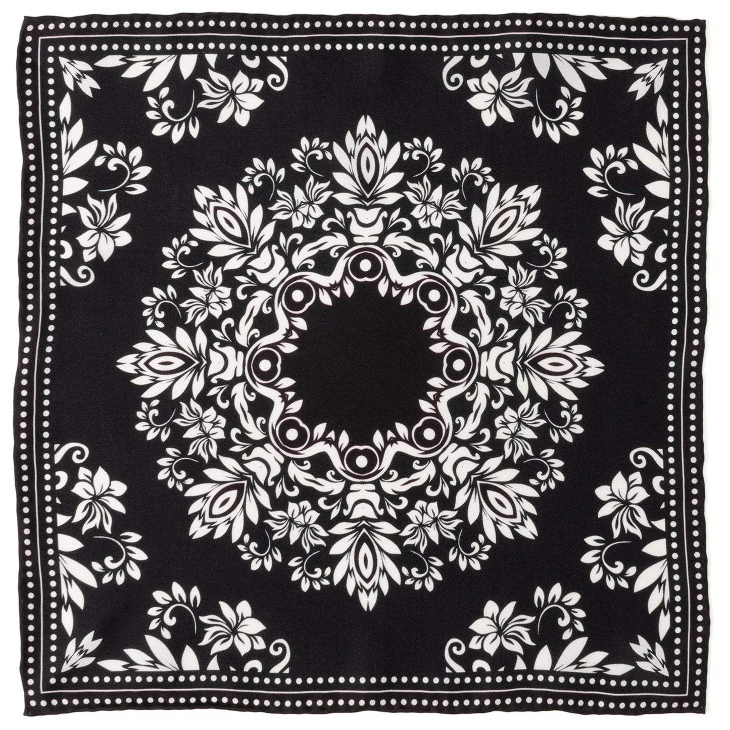 Black/White Men's Silk Pocket Square - Cufflinks.com - Flyclothing LLC