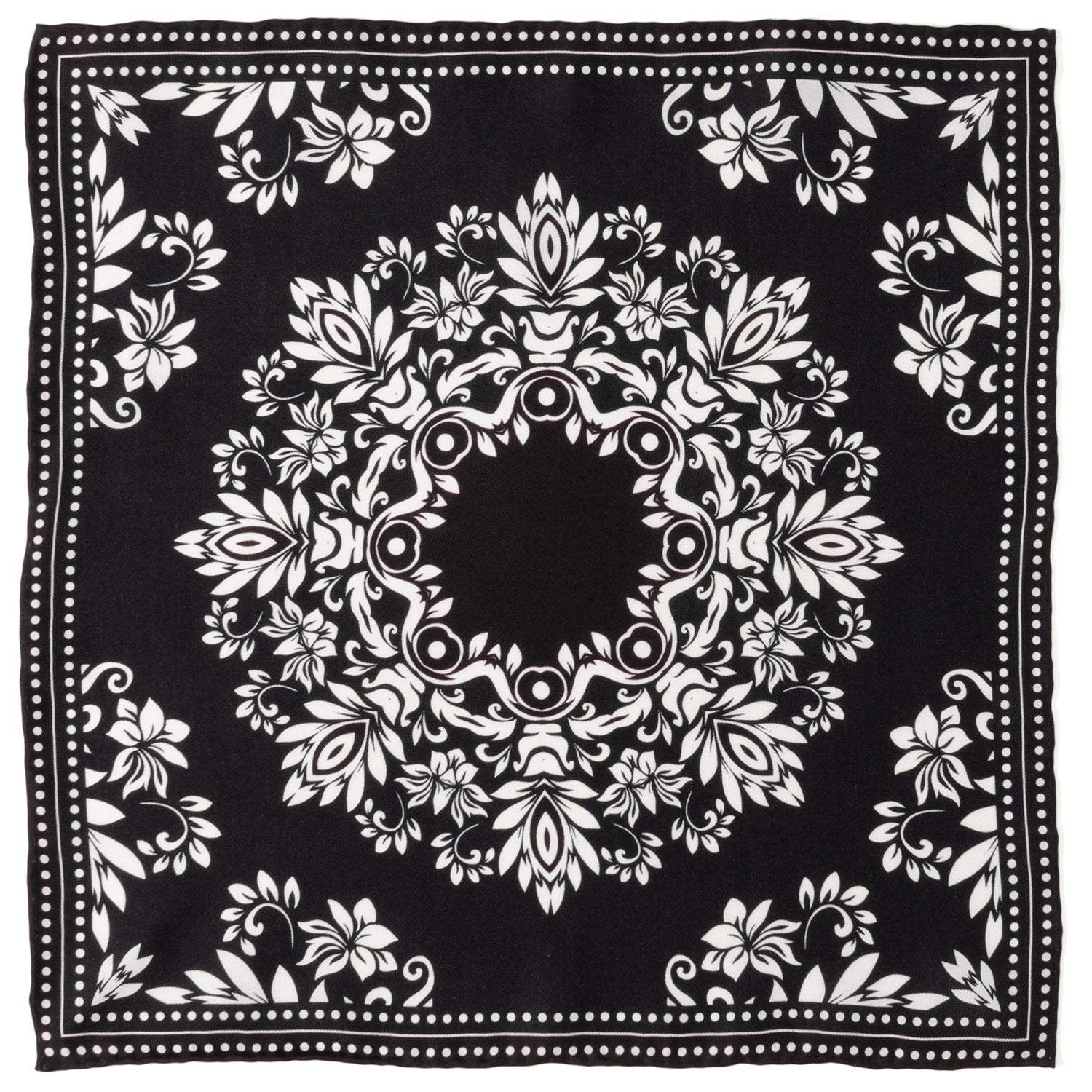 Black/White Men's Silk Pocket Square - Cufflinks.com - Flyclothing LLC