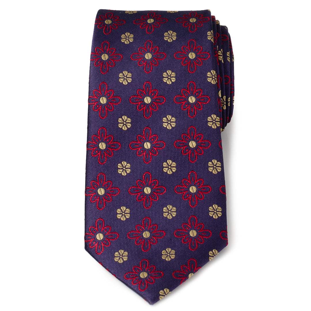 Deep Purple Floral Men's Tie - Cufflinks.com - Flyclothing LLC