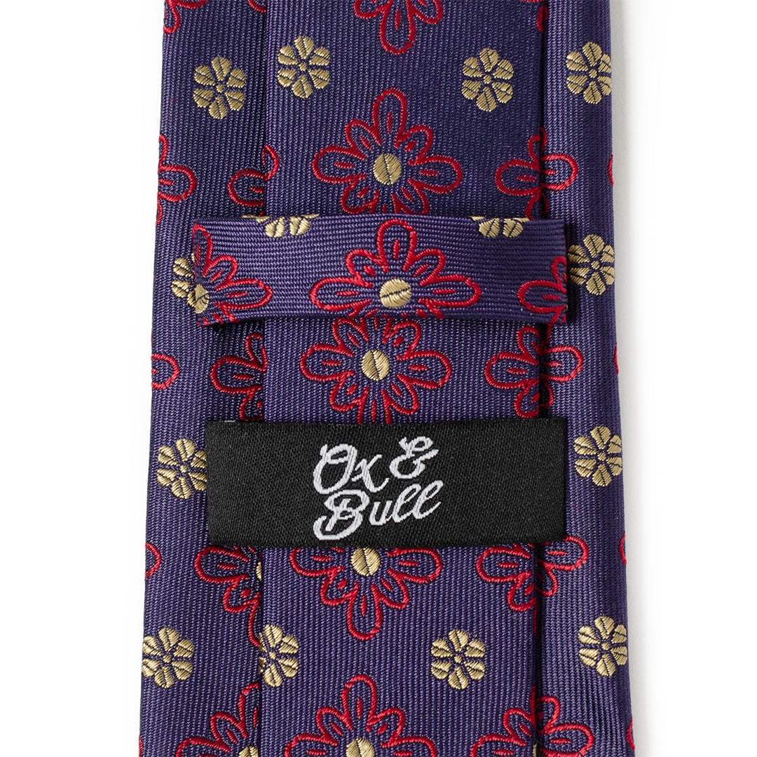 Deep Purple Floral Men's Tie - Cufflinks.com - Flyclothing LLC